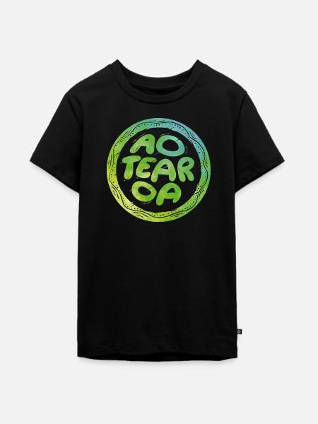 Schriftzug Aotearoa - Teenager Premium Bio T-Shirt - Schwarz