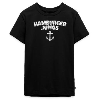 Hamburger Jungs aus Hamburg - Teenager Premium Bio T-Shirt - Schwarz - Vorne - AI Model Teenager Male light (155cm)