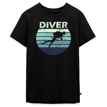 Taucher Tauchen - Teenager Premium Bio T-Shirt - Schwarz - Vorne - AI Model Teenager Male light (155cm)
