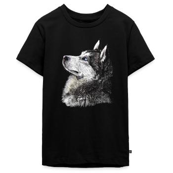 Husky - Teenager Premium Bio T-Shirt - Schwarz - Vorne - AI Model Teenager Male light (155cm)