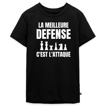 échec, échec et mat, joueur d'échecs - T-shirt Premium bio Ado - noir - Devant - AI Model Teenager Male light (155cm)