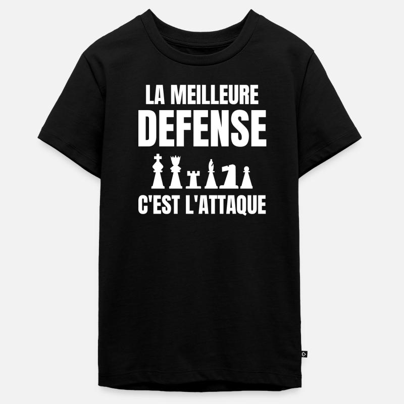 échec, échec et mat, joueur d'échecs - T-shirt Premium bio Ado - noir