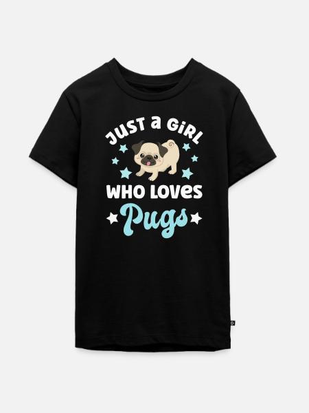 Hund Mops Möpse - Teenager Premium Bio T-Shirt - Schwarz