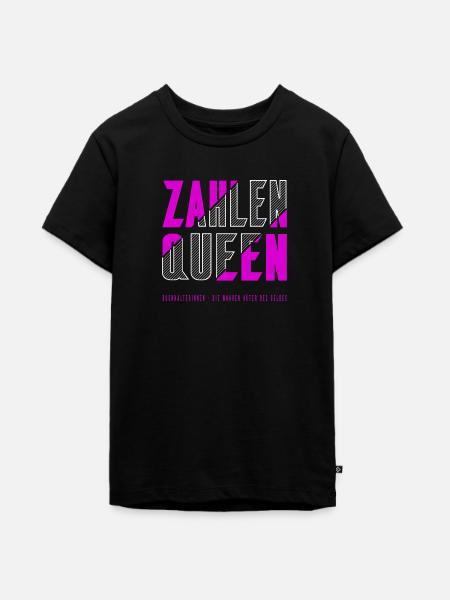 Zahlen Queen - Teenager Premium Bio T-Shirt - Schwarz