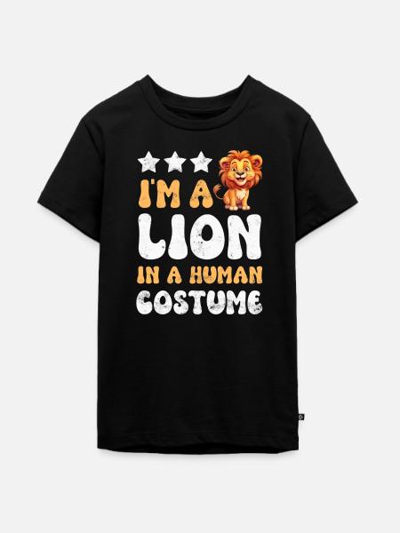 Löwe Löwen - Teenager Premium Bio T-Shirt - Schwarz