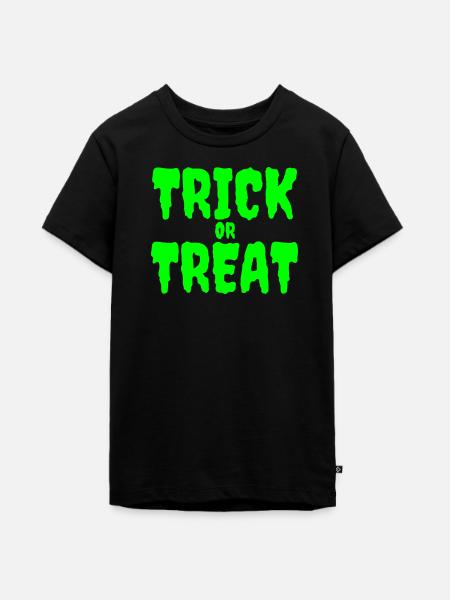 Im Dunkeln leuchtendes Süßes-oder-Saures-Design - Teenager Premium Bio T-Shirt - Schwarz