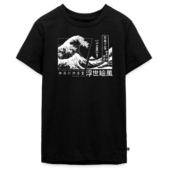 die große Welle vor Kanagawa Japan - Teenager Premium Bio T-Shirt - Schwarz - Vorne - AI Model Teenager Male light (155cm)