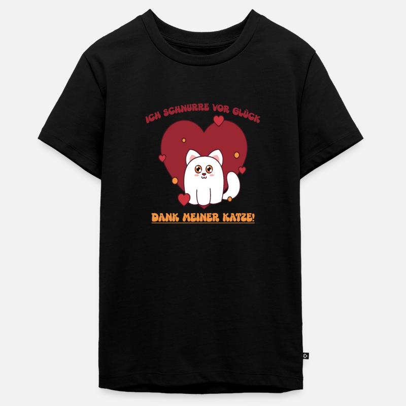 Chat de cœur avec de la gratitude pour vous - T-shirt Premium bio Ado - noir