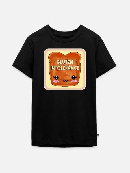 GLUTENUNVERTRÄGLICHKEIT ZÖLIAKIE - Teenager Premium Bio T-Shirt - Schwarz
