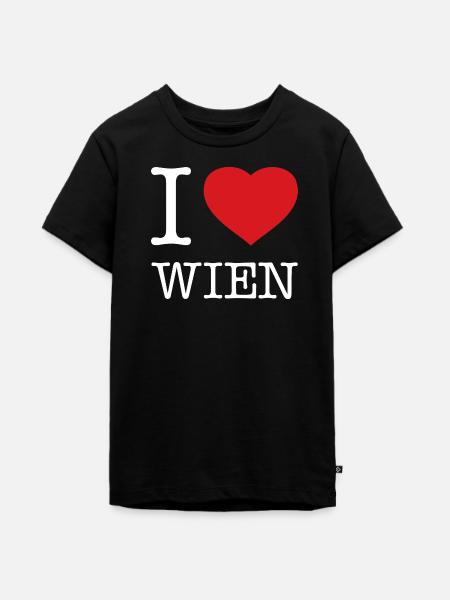 I LOVE WIEN - Teenager Premium Bio T-Shirt - Schwarz
