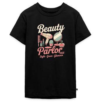 Vintage Beauty Advertising - Teenager Premium Organic T-Shirt - black - Front - AI Model Teenager Male light (155cm)
