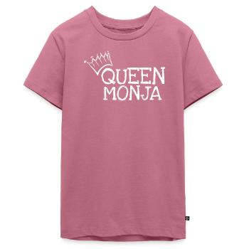 First name Monja - Teenager Premium Organic T-Shirt - mauve - Front - AI Model Teenager Male light (155cm)