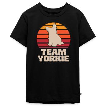 Équipe Yorkie Retro Yorkshire Terrier - T-shirt Premium bio Ado - noir - Devant - AI Model Teenager Male light (155cm)