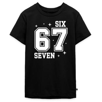 67 - Six Seven SixSeven 6-7 - Teenager Premium Bio T-Shirt - Schwarz - Vorne - AI Model Teenager Male light (155cm)