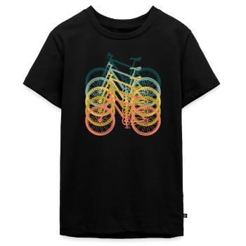 Mountainbike-Silhouetten - Teenager Premium Bio T-Shirt - Schwarz - Vorne - AI Model Teenager Male light (155cm)