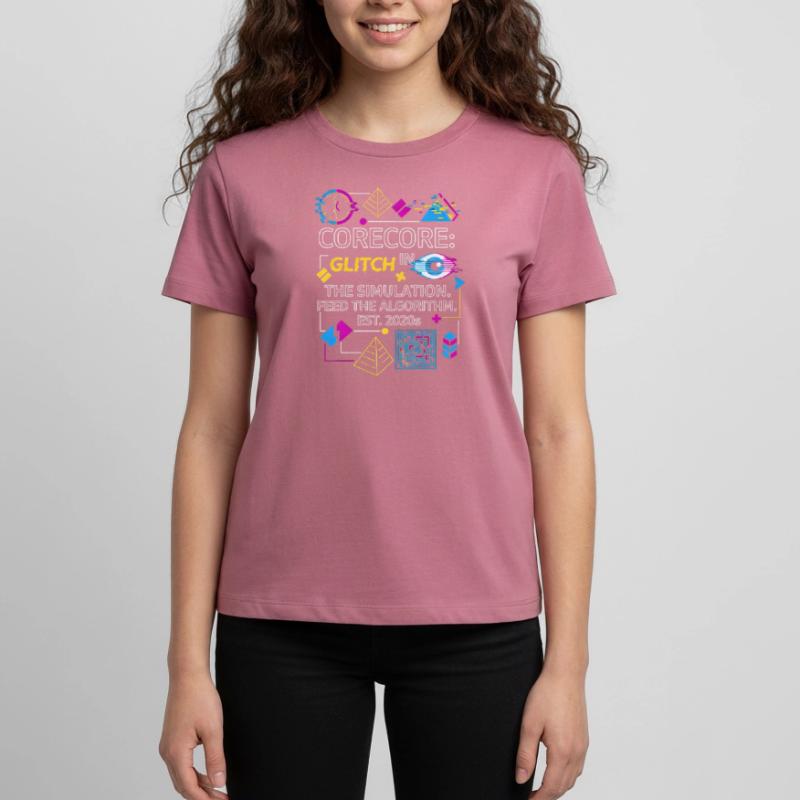 Corecore Glitch Simulation Algorithm Collage Teenager Premium Bio T-Shirt