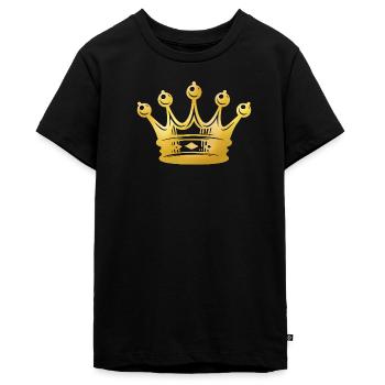 Goldene Krone Silhouette - Teenager Premium Bio T-Shirt - Schwarz - Vorne - AI Model Teenager Male light (155cm)