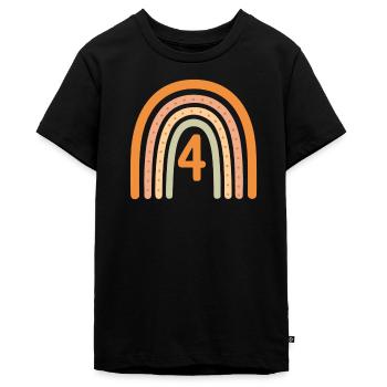 4. Arc-en-ciel du quatrième anniversaire - T-shirt Premium bio Ado - noir - Devant - AI Model Teenager Male light (155cm)