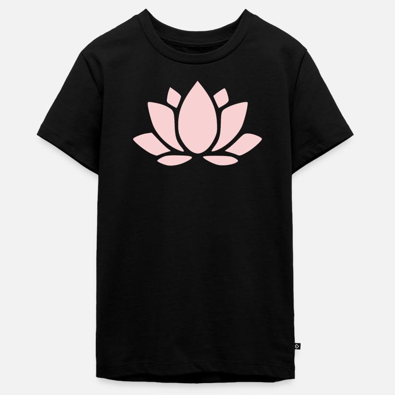 Fleur de lotus Fleur de lotus Fleur pastel Fleurs de nénuphar Fleurs - T-shirt Premium bio Ado - noir