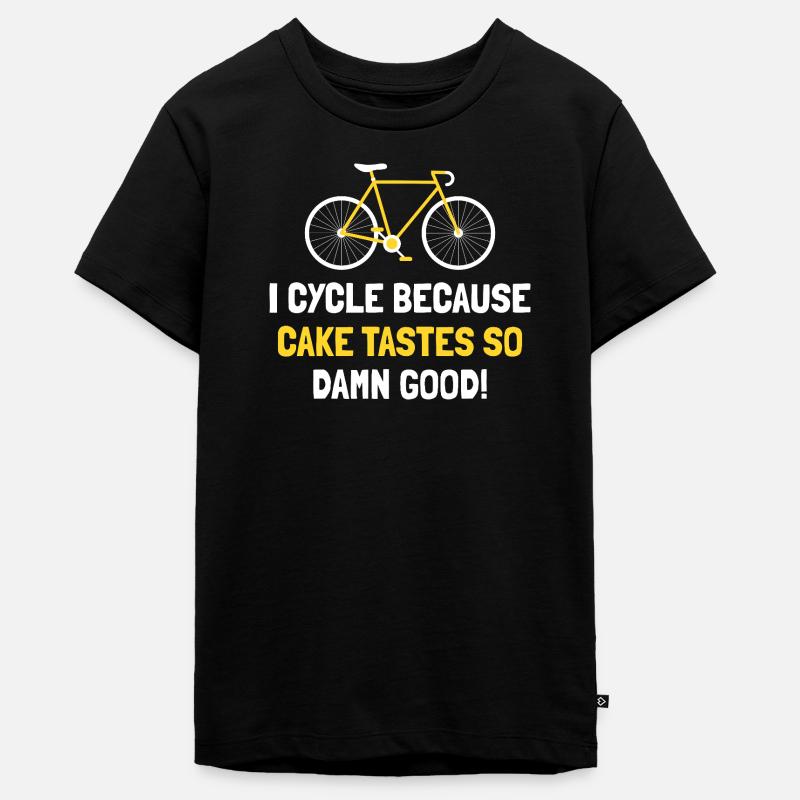 Cycle parce que le gâteau a un goût sacrément bon jaune - T-shirt Premium bio Ado - noir