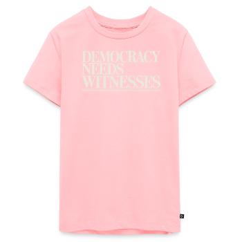 Demokratie braucht Zeugen der Pressefreiheit - Teenager Premium Bio T-Shirt - Rosa - Vorne