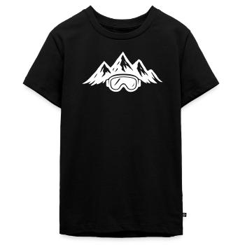 Skibrille Ski Berge Piste Symbol - Teenager Premium Bio T-Shirt - Schwarz - Vorne - AI Model Teenager Male light (155cm)
