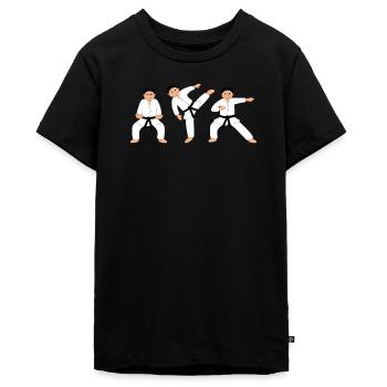 Karatekämpfer – lustiges Kampfsport-Motiv - Teenager Premium Bio T-Shirt - Schwarz - Vorne - AI Model Teenager Male light (155cm)