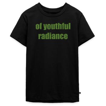 af ungdommelig udstråling - Teenager Premium økologisk T-shirt - sort - Foran - AI Model Teenager Male light (155cm)
