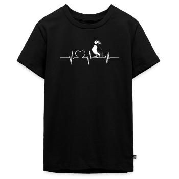 Puffin Papageientaucher - Teenager Premium Organic T-Shirt - black - Front - AI Model Teenager Male light (155cm)