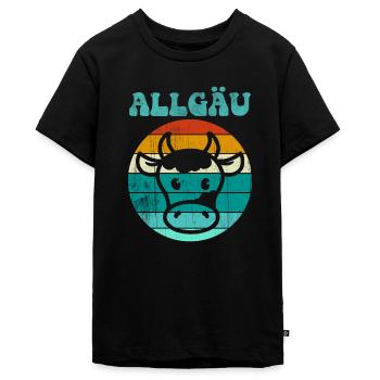 Allgäu Kuh - Teenager Premium Bio T-Shirt - Schwarz - Vorne - AI Model Teenager Male light (155cm)