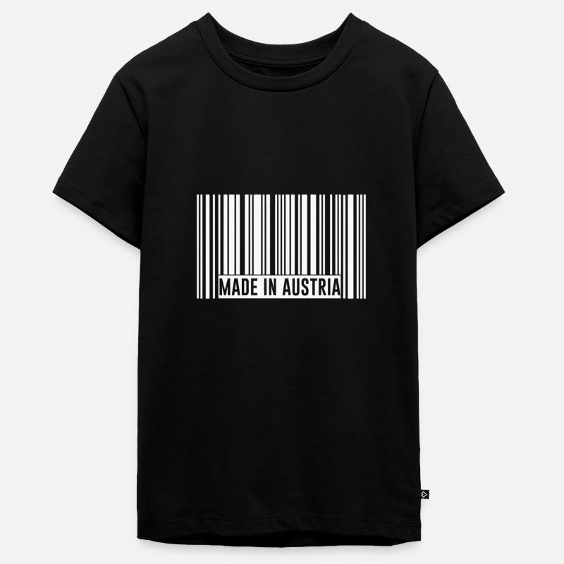 Strichcode | Made in Austria - Teenager Premium Bio T-Shirt - Schwarz