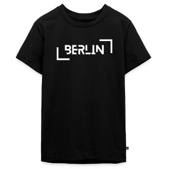 Berlin - Teenager Premium Bio T-Shirt - Schwarz - Vorne - AI Model Teenager Male light (155cm)