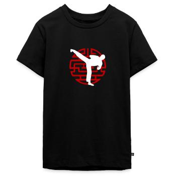 Karate Sidekick - Teenager Premium Bio T-Shirt - Schwarz - Vorne - AI Model Teenager Male light (155cm)