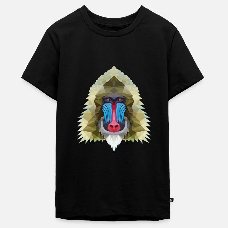 Cadeau de conception de polygone de singe - T-shirt Premium bio Ado - noir