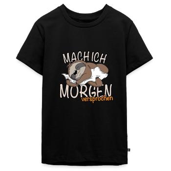 Faulenzer Faultier - Mach Ich Morgen versprochen - Teenager Premium Bio T-Shirt - Schwarz - Vorne - AI Model Teenager Male light (155cm)