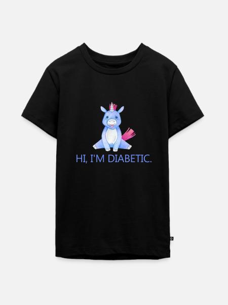 hi im diabetic - Teenager Premium Bio T-Shirt - Schwarz
