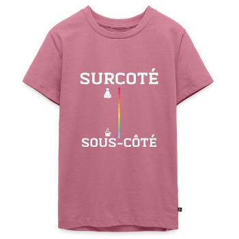 Caféine vs. Méditation - T-shirt Premium bio Ado - mauve - Devant - AI Model Teenager Male light (155cm)