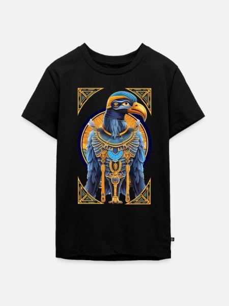 Ägyptischer Horus - Teenager Premium Bio T-Shirt - Schwarz