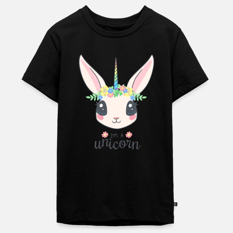 Ich bin ein Einhorn - Teenager Premium Bio T-Shirt - Schwarz