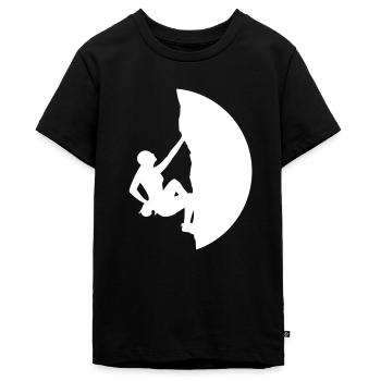 Escalade grimpeuse silhouette femme - T-shirt Premium bio Ado - noir - Devant - AI Model Teenager Male light (155cm)