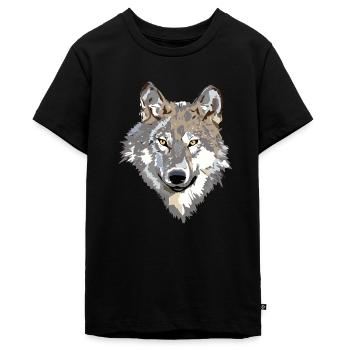 Wolf - Teenager Premium Bio T-Shirt - Schwarz - Vorne - AI Model Teenager Male light (155cm)