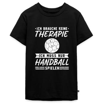 Handball Spielen Therapie Handballspieler Handball - Teenager Premium Bio T-Shirt - Schwarz - Vorne - AI Model Teenager Male light (155cm)