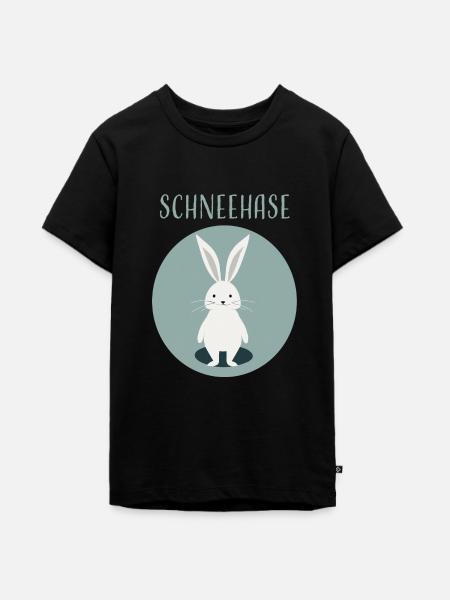 Schneehase - Teenager Premium Bio T-Shirt - Schwarz