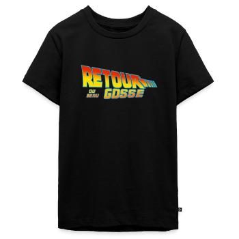 retour du beau gosse - T-shirt Premium bio Ado - noir - Devant - AI Model Teenager Male light (155cm)