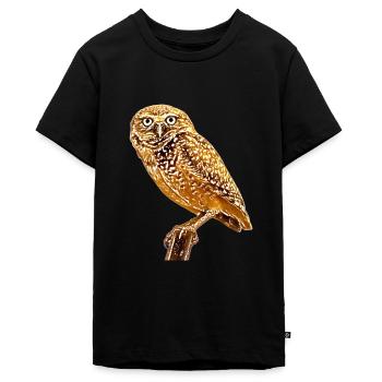 Die Eule die Eule - Teenager Premium Bio T-Shirt - Schwarz - Vorne - AI Model Teenager Male light (155cm)