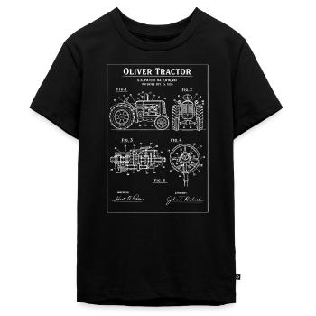 Oliver Traktor Blueprint Patent-Artwork - Teenager Premium Bio T-Shirt - Schwarz - Vorne - AI Model Teenager Male light (155cm)