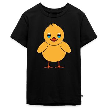 Vogel, Kücken "Little Bird" - Teenager Premium Bio T-Shirt - Schwarz - Vorne - AI Model Teenager Male light (155cm)