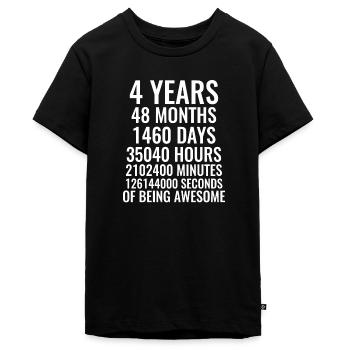 Kindergeburtstag 4 Jahre 4. Geburtstag - Teenager Premium Bio T-Shirt - Schwarz - Vorne - AI Model Teenager Male light (155cm)