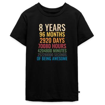 8 Geburtstag 8 Jahre alt Geschenkidee Geschenk - Teenager Premium Bio T-Shirt - Schwarz - Vorne - AI Model Teenager Male light (155cm)