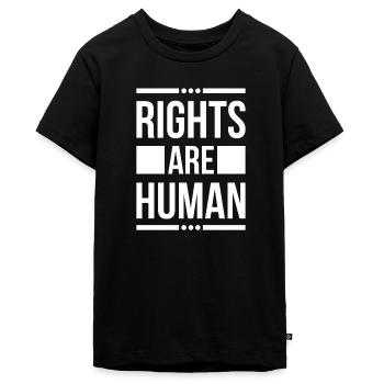 Menschenrechte Politik Freiheit Demonstrieren - Teenager Premium Bio T-Shirt - Schwarz - Vorne - AI Model Teenager Male light (155cm)
